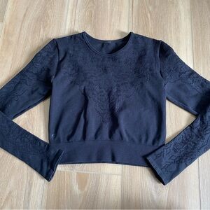 Fabletics Lace Cut Out Long Sleeve Workout Top